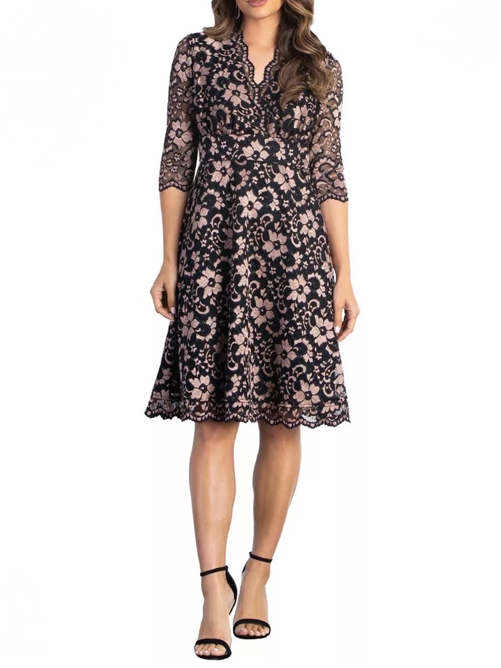 Women's Mon Cherie Floral Lace Cocktail Dress